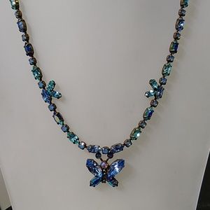 🦋 Butterfly 🦋 Blue Swarovski Crystal NECKLACE